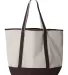 Q-Tees Q1500 34.6L Large Canvas Deluxe Tote Natural/ Chocolate back view