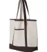 Q-Tees Q1500 34.6L Large Canvas Deluxe Tote Natural/ Chocolate side view