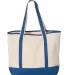 Q-Tees Q1500 34.6L Large Canvas Deluxe Tote Natural/ Royal back view