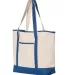 Q-Tees Q1500 34.6L Large Canvas Deluxe Tote Natural/ Royal side view