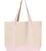 Q-Tees Q1500 34.6L Large Canvas Deluxe Tote Natural/ Light Pink back view