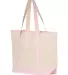 Q-Tees Q1500 34.6L Large Canvas Deluxe Tote Natural/ Light Pink side view