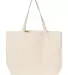 Q-Tees Q1500 34.6L Large Canvas Deluxe Tote Natural/ Natural back view