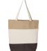Q-Tees Q125900 11L Tri-Color Tote in Chocolate/ natural/ khaki