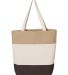 Q-Tees Q125900 11L Tri-Color Tote in Chocolate/ natural/ khaki