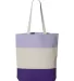 Q-Tees Q125900 11L Tri-Color Tote Purple/ Natural/ Lavender back view