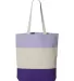 Q-Tees Q125900 11L Tri-Color Tote Purple/ Natural/ Lavender front view