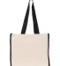 Q-Tees Q1100 14L Tote with Contrast-Color Handles in Natural/ black back view