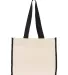 Q-Tees Q1100 14L Tote with Contrast-Color Handles in Natural/ black front view