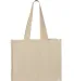 Q-Tees Q1100 14L Tote with Contrast-Color Handles in Natural/ natural back view