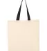 Q-Tees QTB6000 Economical Tote with Contrast-Color Natural/ Black front view
