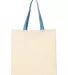 Q-Tees QTB6000 Economical Tote with Contrast-Color Natural/ Carolina Blue front view