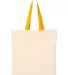 Q-Tees QTB6000 Economical Tote with Contrast-Color Natural/ Gold back view