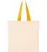 Q-Tees QTB6000 Economical Tote with Contrast-Color Natural/ Gold front view