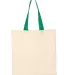 Q-Tees QTB6000 Economical Tote with Contrast-Color Natural/ Kelly back view