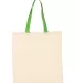 Q-Tees QTB6000 Economical Tote with Contrast-Color Natural/ Lime back view