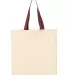 Q-Tees QTB6000 Economical Tote with Contrast-Color Natural/ Maroon back view