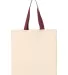 Q-Tees QTB6000 Economical Tote with Contrast-Color Natural/ Maroon front view
