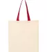 Q-Tees QTB6000 Economical Tote with Contrast-Color Natural/ Red back view