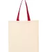 Q-Tees QTB6000 Economical Tote with Contrast-Color Natural/ Red front view