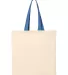 Q-Tees QTB6000 Economical Tote with Contrast-Color Natural/ Royal back view