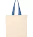Q-Tees QTB6000 Economical Tote with Contrast-Color Natural/ Royal front view