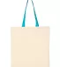 Q-Tees QTB6000 Economical Tote with Contrast-Color Natural/ Turquoise front view
