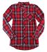 Boxercraft F50 Women's Flannel Shirt in Navy/ red front view