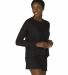 Boxercraft L06 Women's Cuddle Fleece Boxy Crewneck in Black heather front view