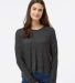 Boxercraft L06 Women's Cuddle Fleece Boxy Crewneck in Charcoal heather front view