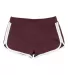 Boxercraft YR65 Girls' Relay Shorts Maroon/ White front view