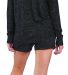 Boxercraft L11 Women's Cuddle Fleece Shorts in Black heather back view