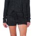 Boxercraft L11 Women's Cuddle Fleece Shorts in Black heather front view