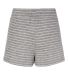 Boxercraft L11 Women's Cuddle Fleece Shorts in Oxford/ natural stripe back view