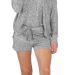 Boxercraft L11 Women's Cuddle Fleece Shorts in Oxford heather front view