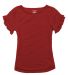 Boxercraft T64 Women's Ruffle Sleeve T-Shirt Garnet front view