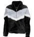 Boxercraft YFZ05 Girls' Chevron Fuzzy Fleece Pullo Black/ Frosty Grey/ Natural front view
