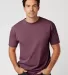 Cotton Heritage OU1690 Garment Dye Short Sleeve in Plum wine front view