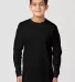 Cotton Heritage YC1146 Youth Long Sleeve Tee Black front view