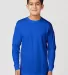 Cotton Heritage YC1146 Youth Long Sleeve Tee Team Royal front view