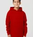 Cotton Heritage Y2550 Youth Pullover Fleece in Team red front view