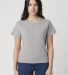 Cotton Heritage OW1086 High-Waisted Crop Tee in Carbon grey front view