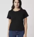 Cotton Heritage OW1086 High-Waisted Crop Tee in Black front view