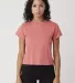 Cotton Heritage OW1086 High-Waisted Crop Tee in Red sorbet front view
