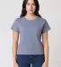 Cotton Heritage OW1086 High-Waisted Crop Tee in Blue haze front view