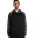 Burnside Clothing 8670 Performance Raglan Pullover Black/ Heather Charcoal front view