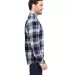 Burnside Clothing 8212 Open Pocket Long Sleeve Fla in Blue/ ecru side view