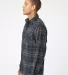 Burnside Clothing 8212 Open Pocket Long Sleeve Fla in Charcoal/ blue back view