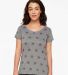Code V 3629 Women's Star Print Scoop Neck Tee in Granite heather star