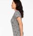 Code V 3629 Women's Star Print Scoop Neck Tee in Granite heather star